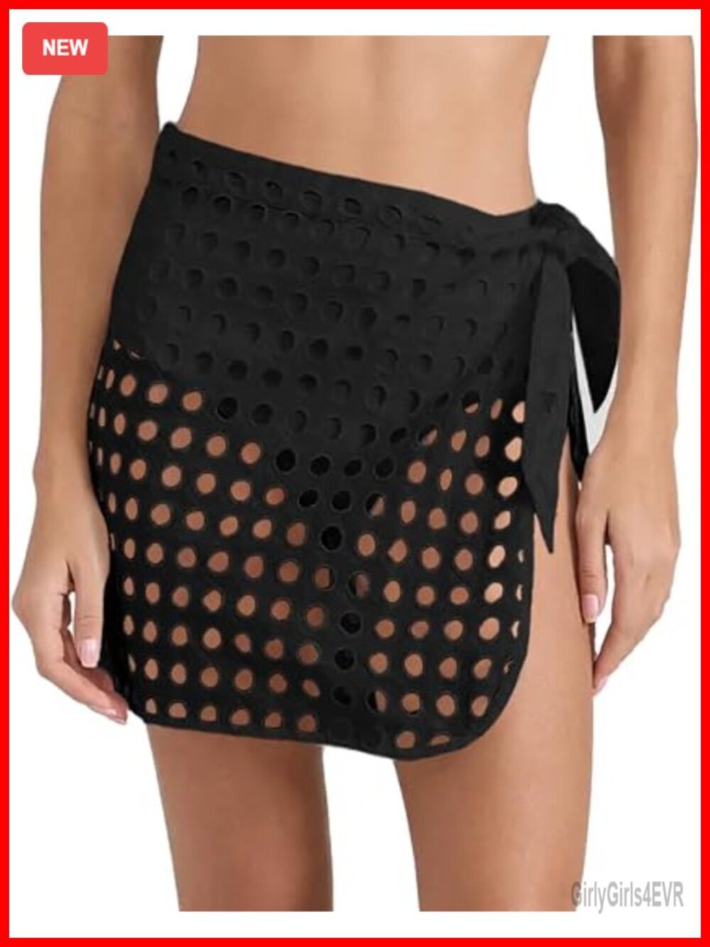 Crochet Wrap Mini Skirt Swimsuit Coverup Hollow Out Sarong
